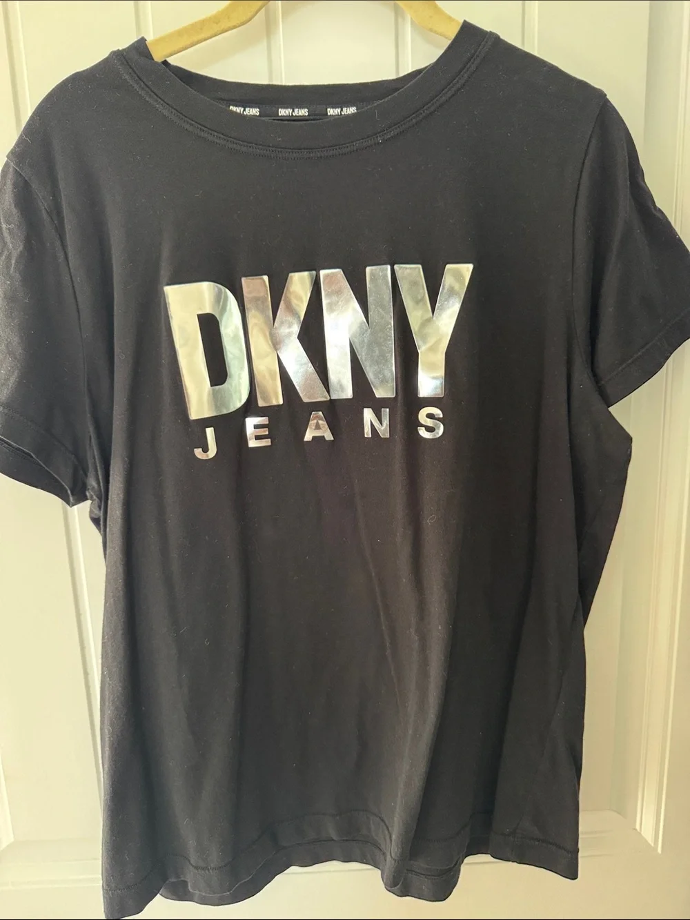 DKNY Black Tee with Reflective Silver Logo - Picture 1 of 3